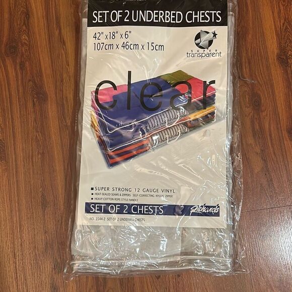 No Brand Other - New clear OK transparent two piece under the bed chests size 42 x 18